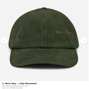 More Rizq cap, olive corduroy